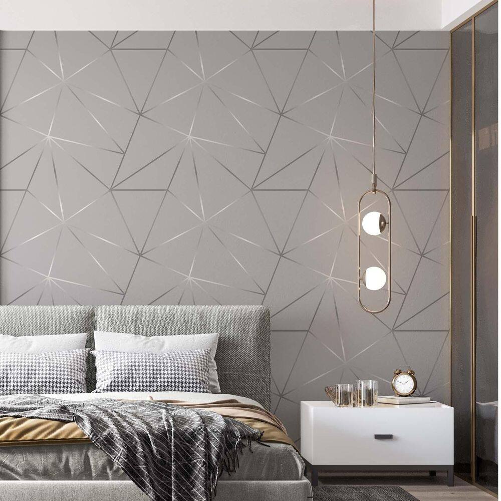 Kit 10 Rolos Papel De Parede Adesivo Zara Cinza E Prata 3,0M