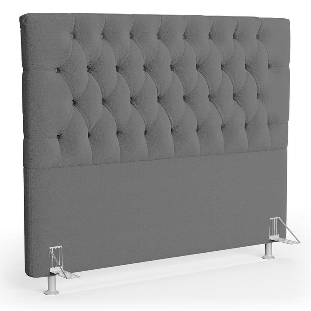 Cabeceira Casal King Cama 195cm Cristal C16 Boucle Cinza - Mpozenato