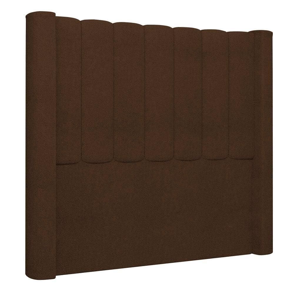 Cabeceira Casal King Cama 195cm Claire I02 Bouclê Marrom - Mpozenato