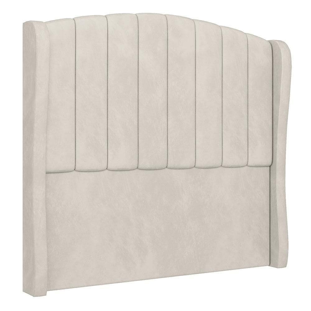 Cabeceira Casal Cama 140cm Glenda I02 Veludo Bege - Mpozenato