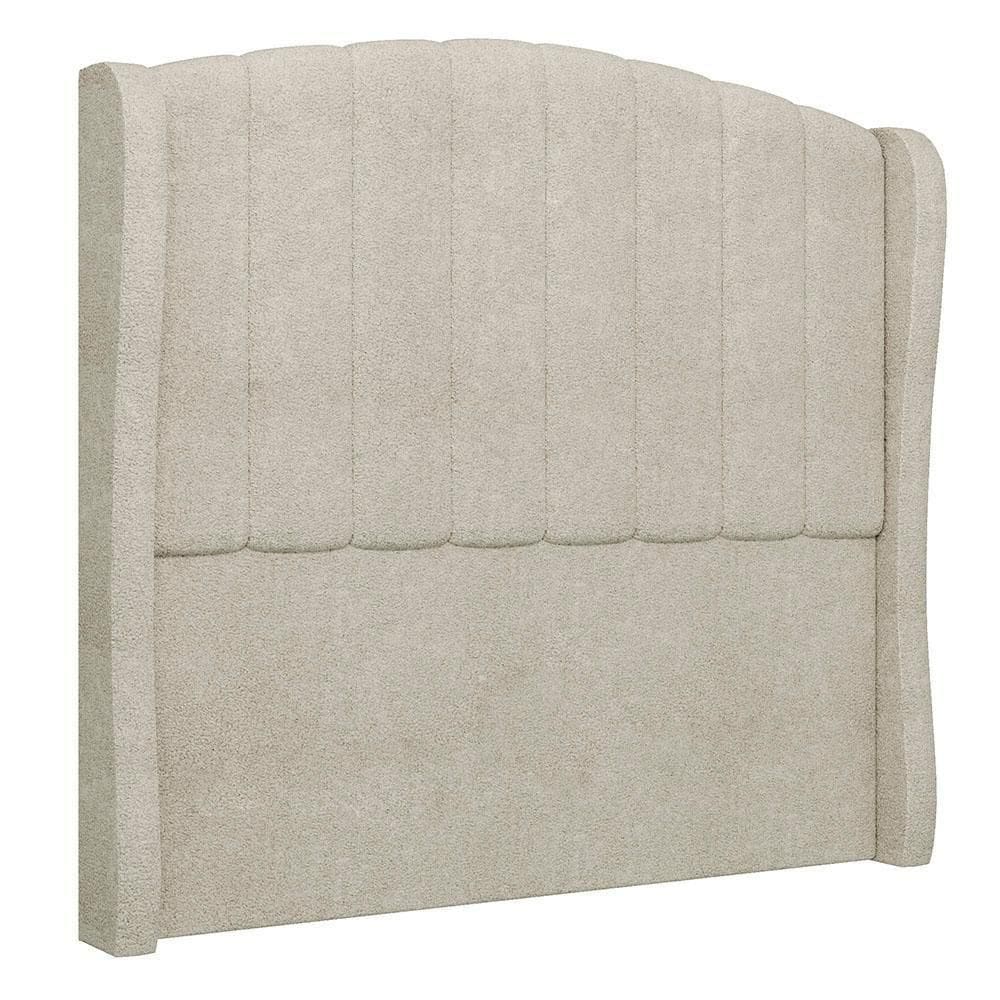 Cabeceira Casal Cama 140cm Glenda I02 Bouclê Bege - Mpozenato