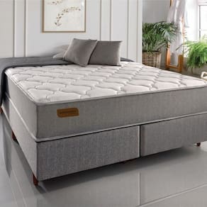 Conjunto Casal com Colchão e Cama Box Ammezen Extra-firme 138cm X 188cm X 67cm Cinza