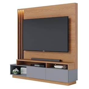 Estante Home Theater Para 75 Pol. Com Led 180cm Maitê C05 Freijó-cinza Fosco - Mpozenato