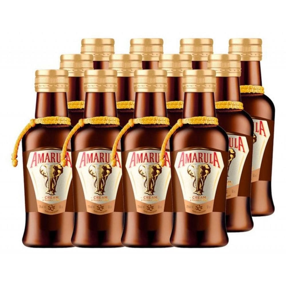 Kit 12 Unidades Mini Licor Amarula 50ml Miniatura Mini Garrafa
