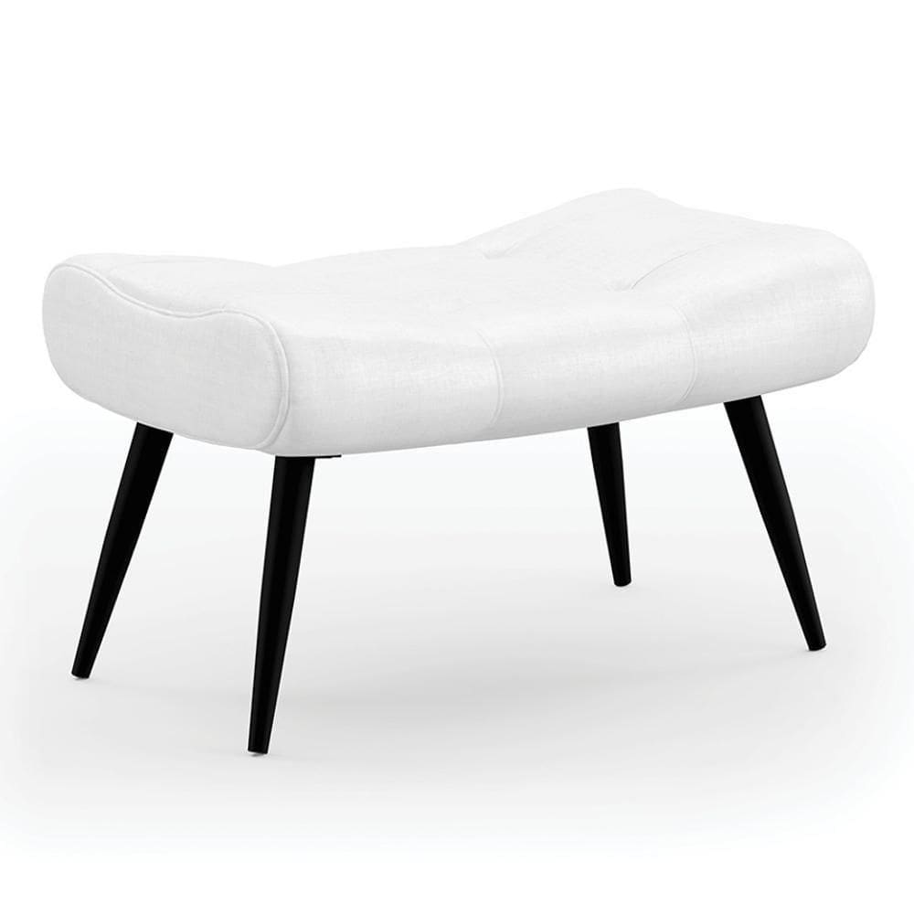 Puff Decorativo Para Sala De Estar Pés Palito Lord Facto Dunas Branco - Ibiza