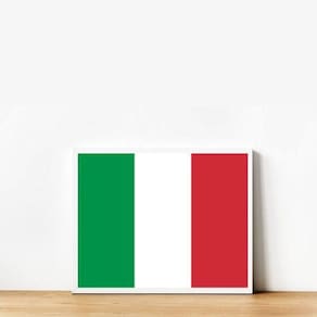 Quadro Decorativo Bandeira Itália 45X34Cm Moldura Branca