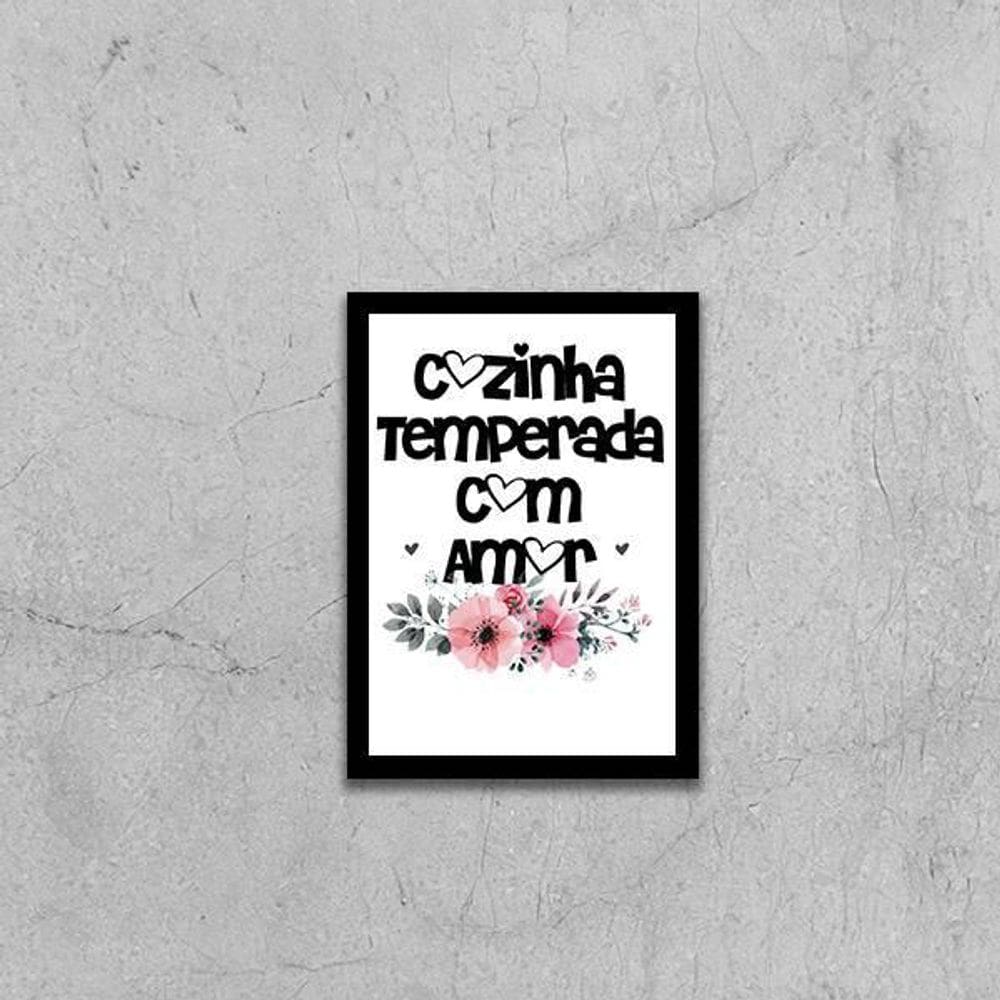 Quadro Cozinha Temperada Com Amor 24X18Cm