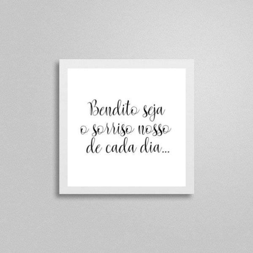 Quadro Quadrado Bendito Seja O Sorriso 20X20Cm