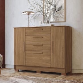 Cômoda 130,20cm 2 Portas E 4 Gavetas Eliot Estilo Mm Jatoba.