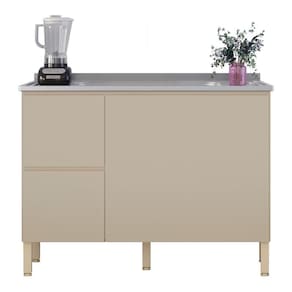 Balcão De Cozinha Com Pia Inox 120cm Minsk K02 Vanilla - Mpozenato