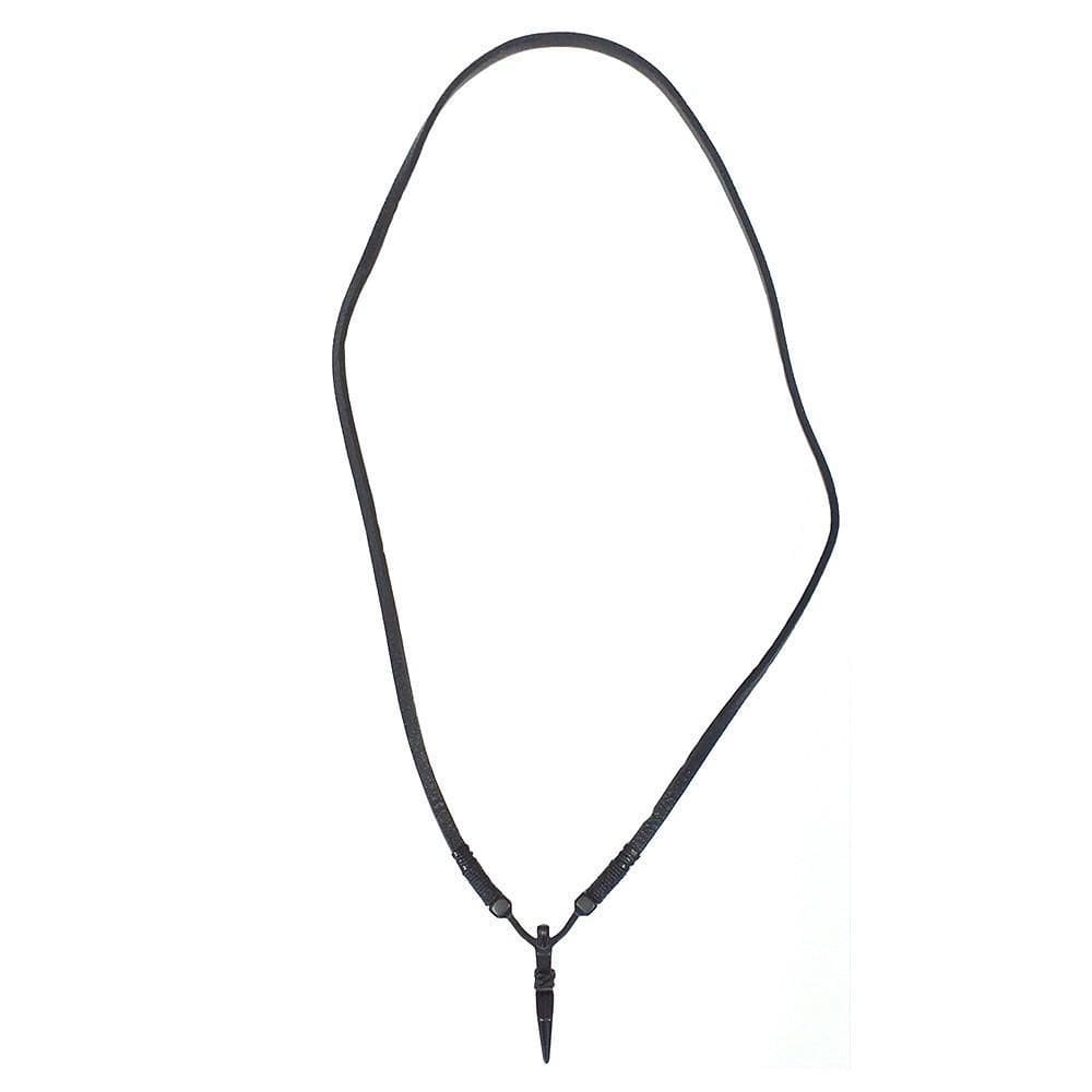 Colar Longo Masculino Armazem Rr Bijoux Couro Preto