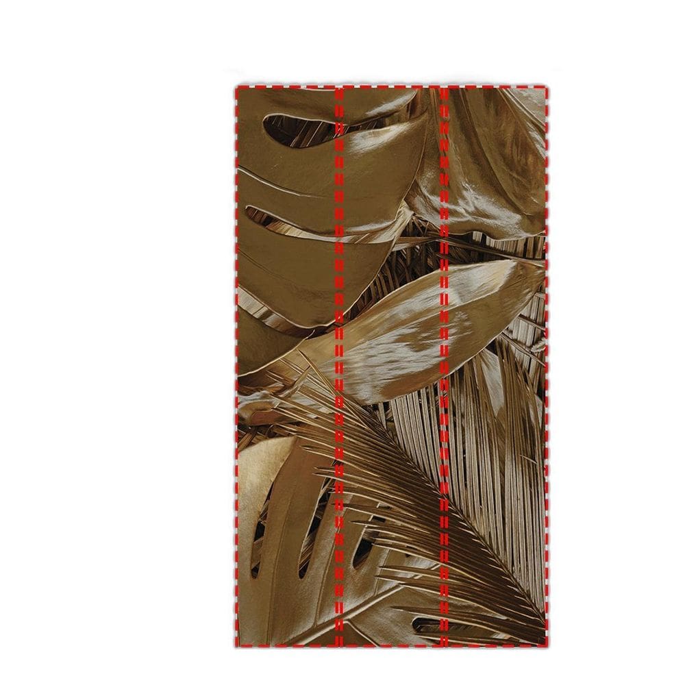 Papel De Parede Painel 3D Folhas Floresta Dourada 1,5M