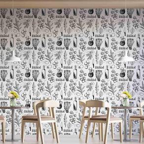 Papel De Parede Adesivo Casual Cozinha Salada - 3,0M