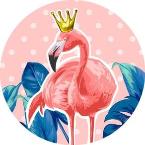 Painel Redondo 3D Sublimado Flamingo Frd-4366