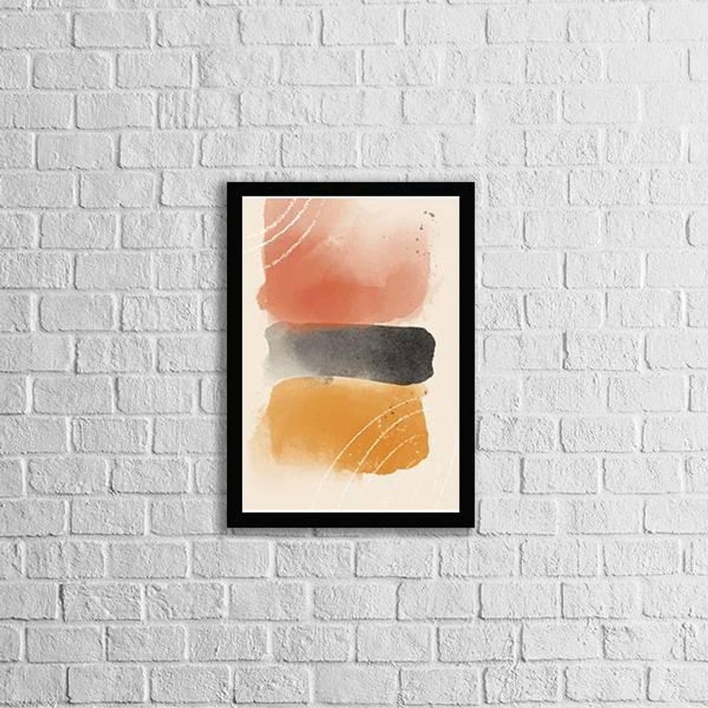 Quadro Abstrato Marrom E Preto I 24X18Cm