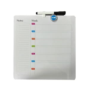 Lousa Planejamento Semanal Quadro Magnetico Planner Multiuso Tarefas Recados Anotacoes Aviso Completa Caneta Ima