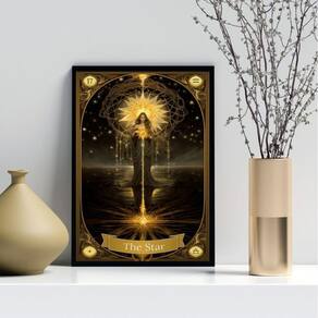 Quadro Carta Tarot Vintage - The Star 33X24Cm