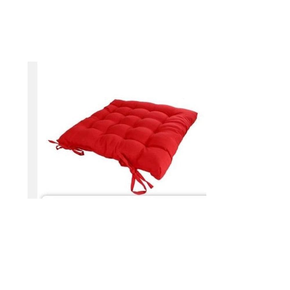 Almofada Futon Assento Para Cadeira Vermelha-2 Unidades