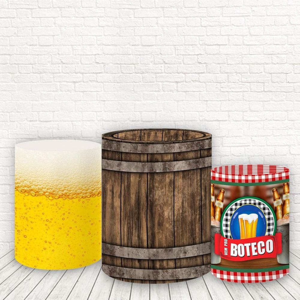 Trio De Capas Cilindros 3D Sublimado Boteco Fcc-391