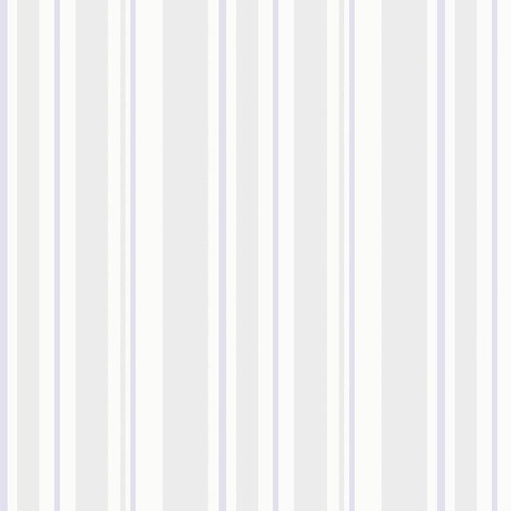 Papel De Parede Listrado Lilas Branco Cinza Adesivo Sala