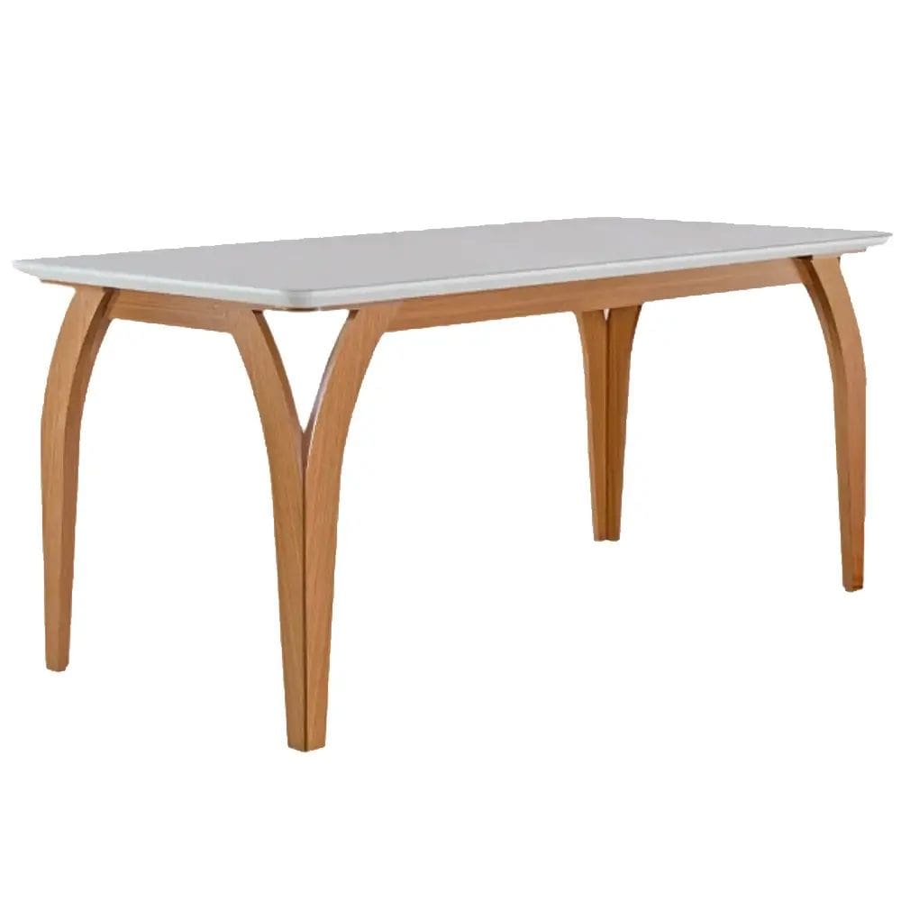 Mesa Agata 180x90cm LJ Móveis Cor Cinamomo Off White