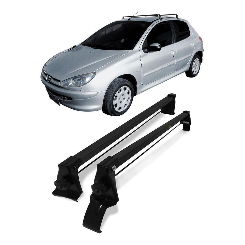 Rack Bagageiro Peugeot 206/207 - Fixação Porta - Preto