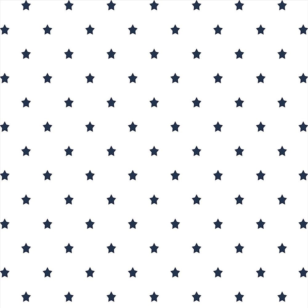 Kit 6 Rolos Papel De Parede Adesivo Poá Estrela Azul 3,0M