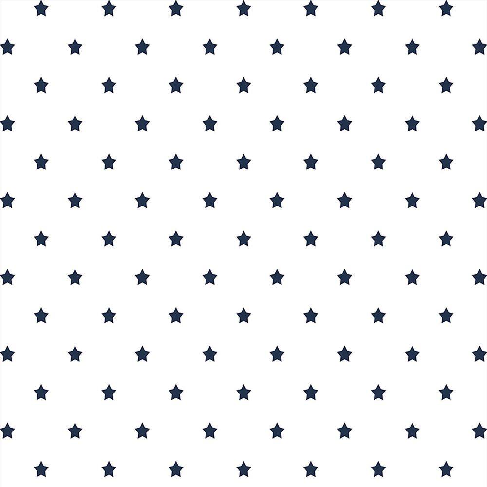 Kit 6 Rolos Papel De Parede Adesivo Poá Estrela Azul 3,0M