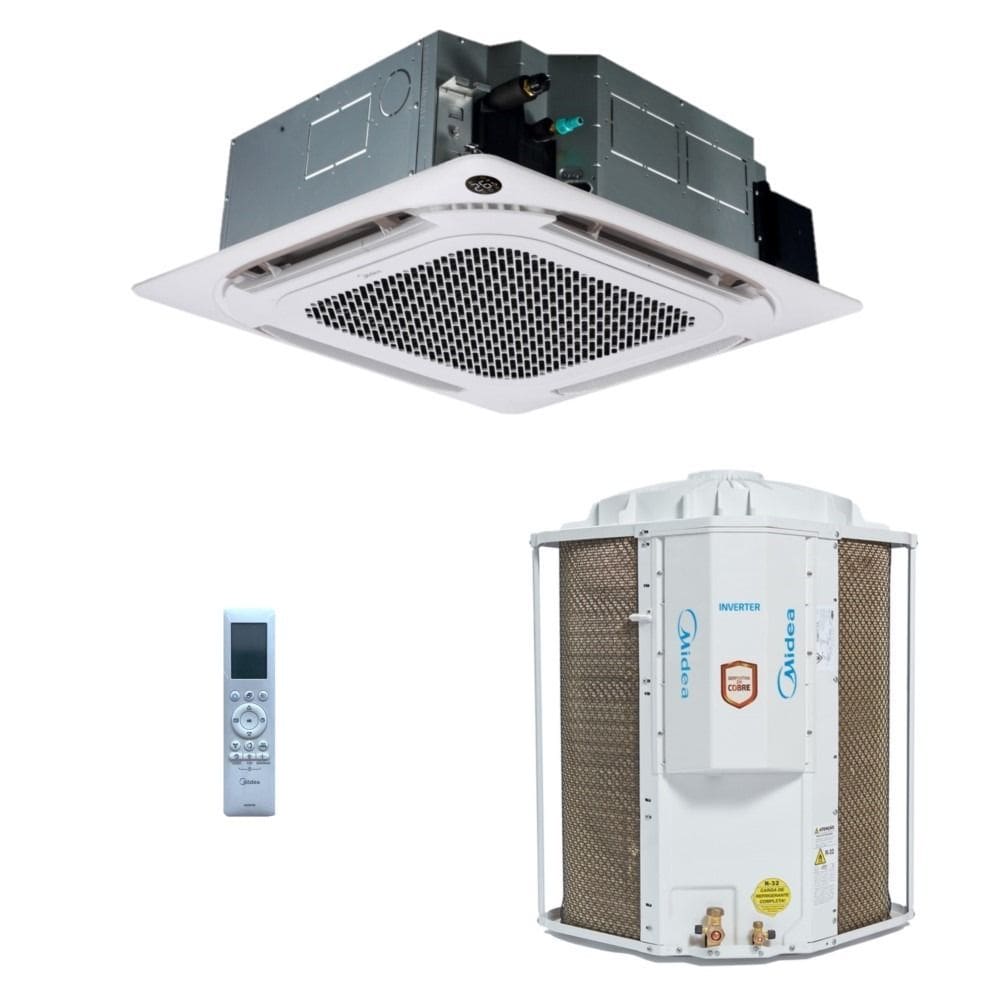 Ar-Condicionado Split Cassete Inverter 4 Vias Midea Connect 60.000 BTUs R-32 Só Frio 220V Monofásico