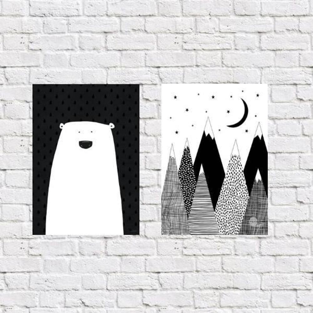 Kit 2 Placas Decor Infantil Escandinava 18X27Cm