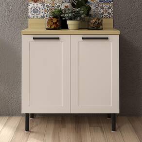 Balcão de Cozinha em MDF com Tampo e 2 Portas 80cm Multimóveis CR20463