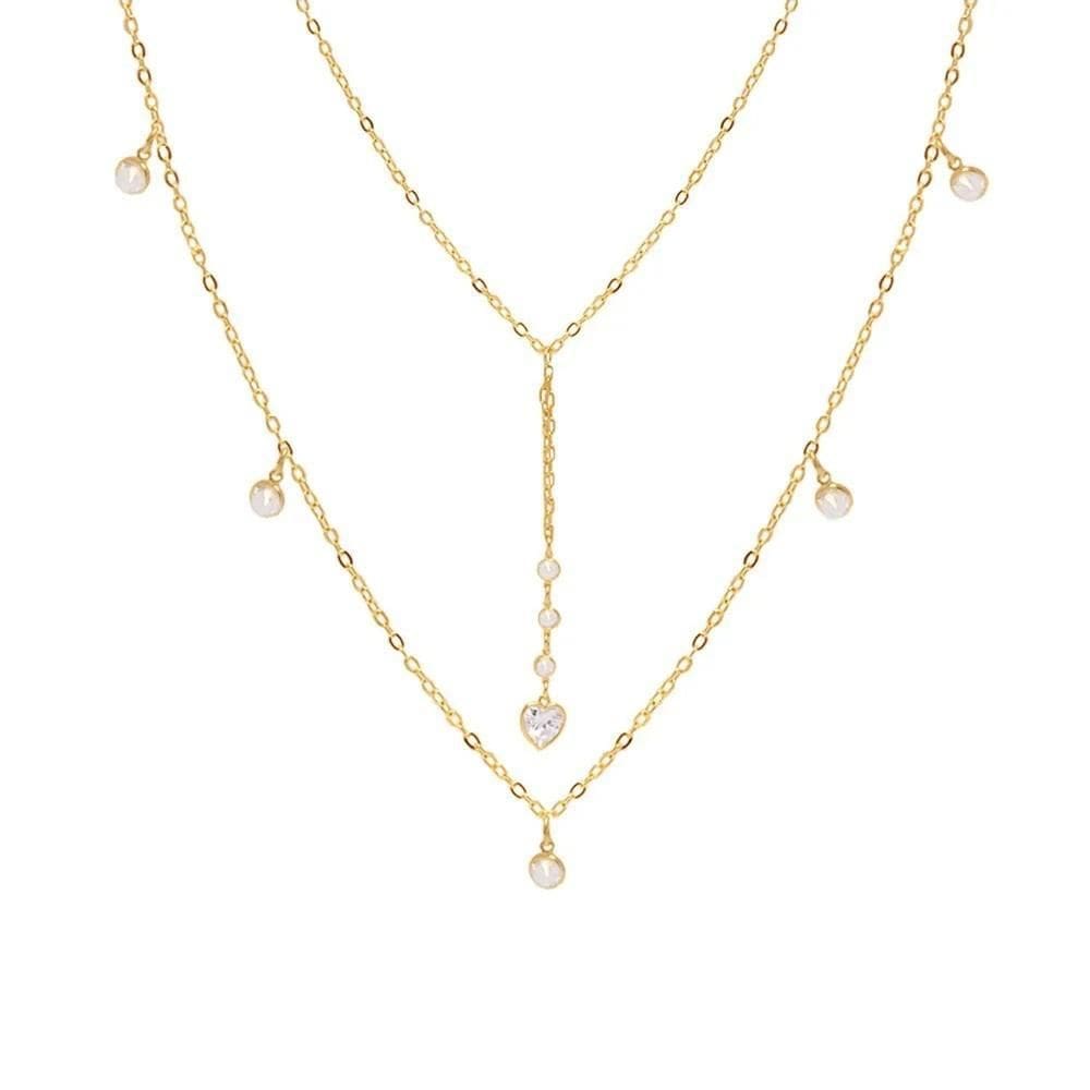 Colar Armazem Rr Bijoux Longo Duas Peças Cristais