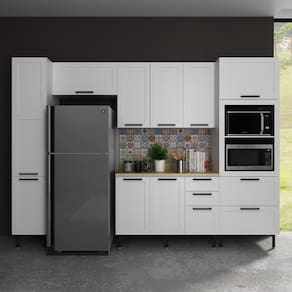 Cozinha Completa Modulada MDF 5 Peças com Balcão com Tampo Multimóveis CR20455