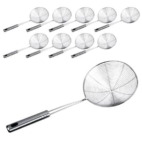 Kit 10 Escumadeira Para Fritura Em Inox Aro 15Cm