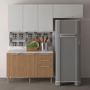 Cozinha Compacta 3 Peças com Armários e Balcão com Tampo Multimóveis CR20449