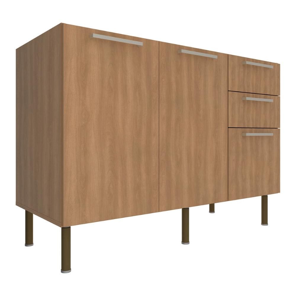 Balcão de Cozinha Gabinete para Pia 120cm 2 Portas 3 Gavetas Multimóveis CR20441
