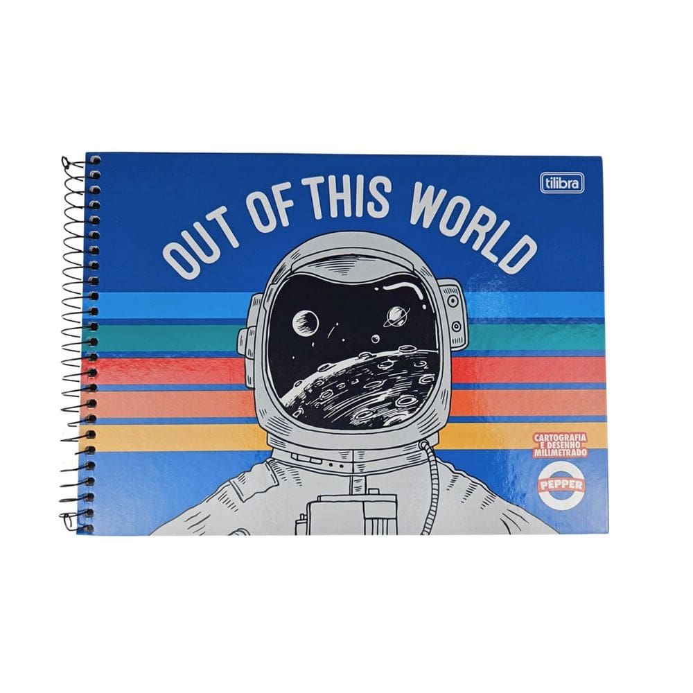 Caderno Desenho e Cartografia Milimetrado Pepper Feminino/Masculino 80 Folhas Tilibra