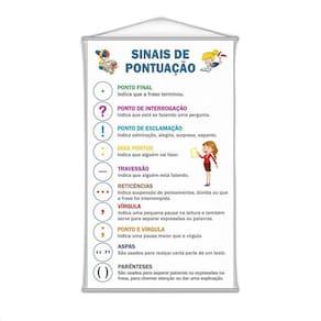 Banner Pedagógico Escolar Sinais De Pontuação 120X65Cm