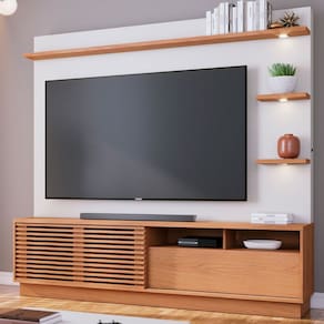 Estante para TV Até 70 Polegadas Campos 1 Porta 1 Gaveta Freijó/Off White Matte - Pnr Móveis