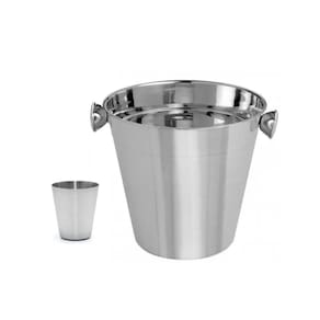 Balde de Gelo Pequeno 1,1L e Copinho Dosador 30ml Aço Inox