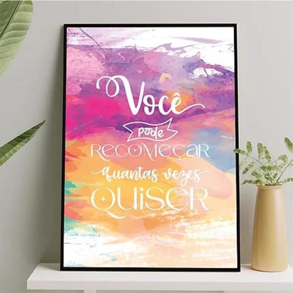 Você Pode Recomeçar Quantas Vezes Quiser 45X34Cm Preta