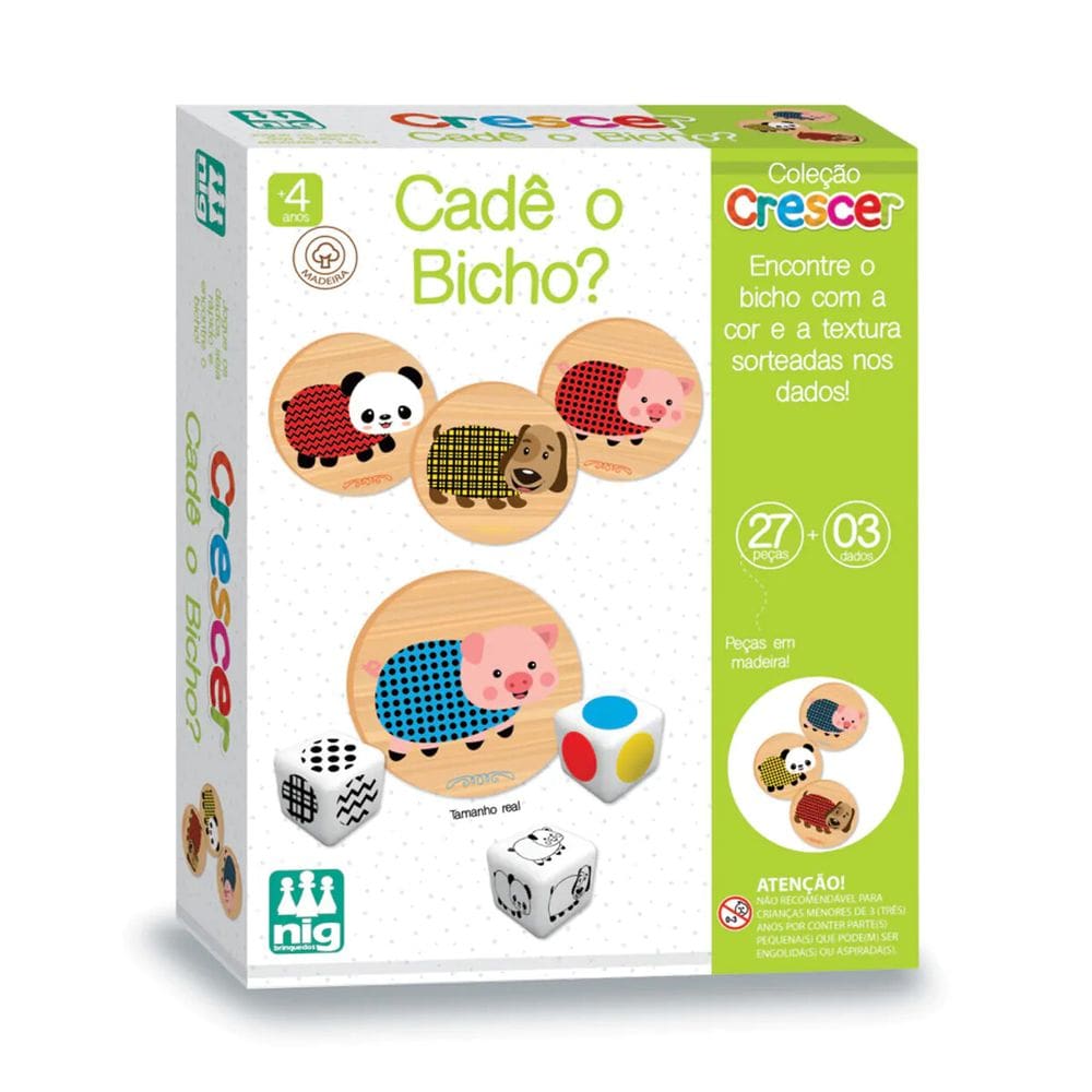 Jogo Educativo Cadê O Bicho Em Madeira Nig - 0454
