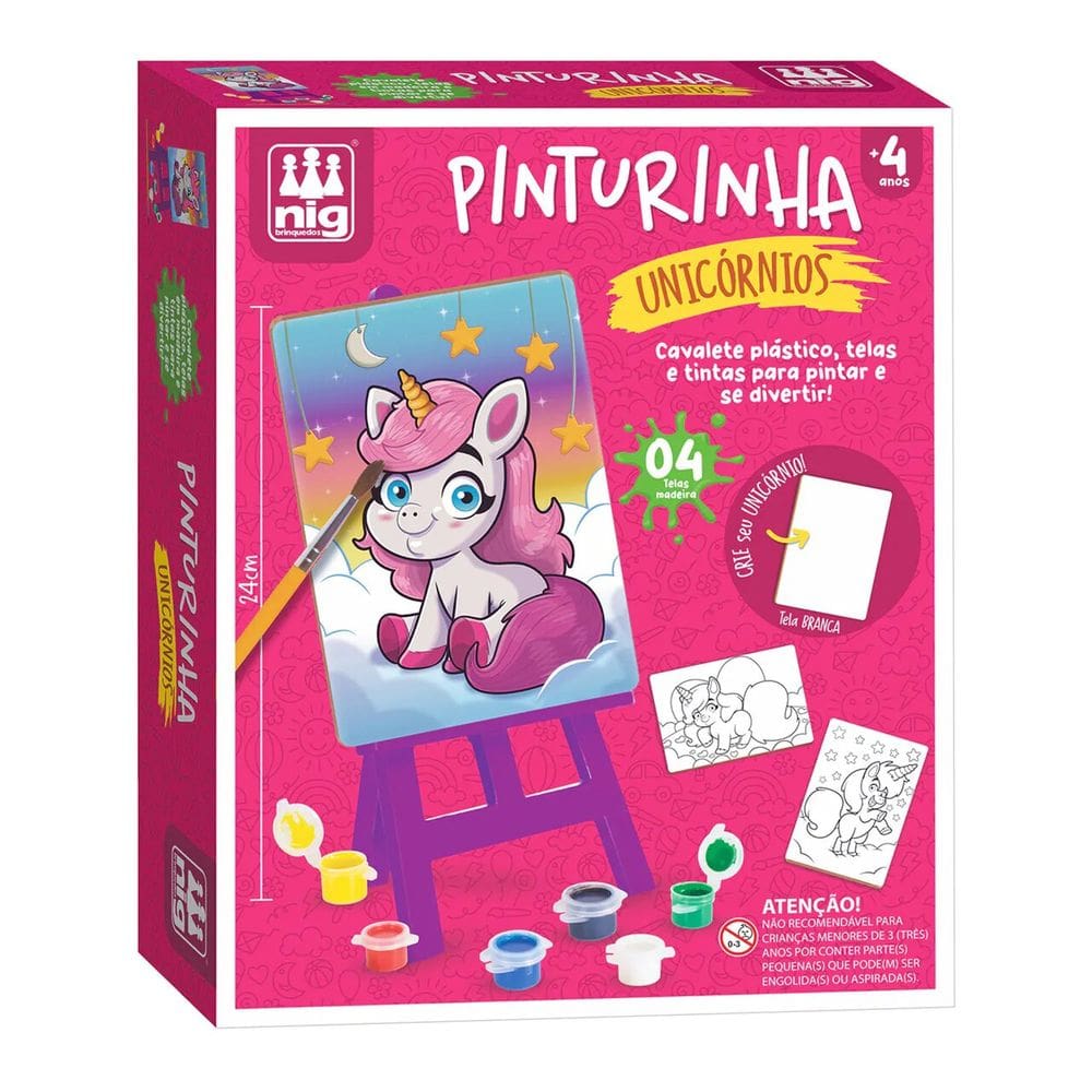 Kit de Pintura Infantil Unicórnio Em Madeira Nig - 0243