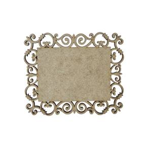 Placa Mdf Cru Artesanato Design Quadrado Arabesco Liso 40Cm