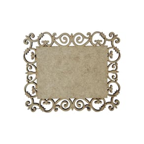 Placa Mdf Cru Artesanato Design Quadrado Arabesco Liso 40Cm