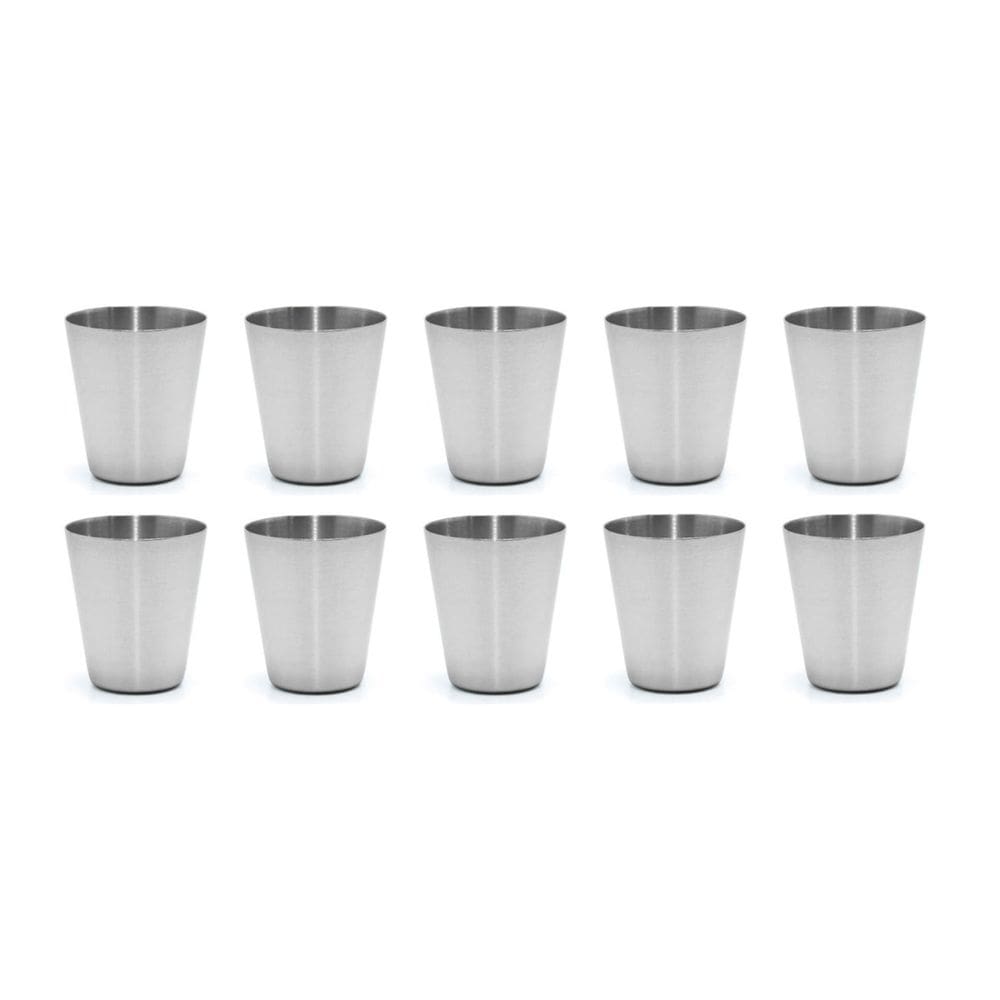 Copo Mini Aço Inox 30ml Cafe Molho Sobremesa Aperitivo 10un