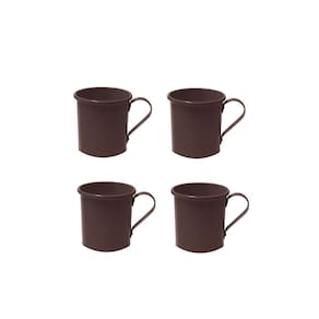 Caneca Aluminio Marrom 250ml Chocolate Cafe Cappuccino 4un