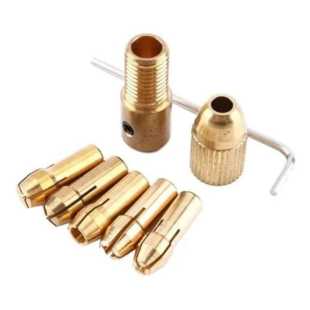 Mini Mandril Acoplável. Mandril Para Motor Kit 7 Peças