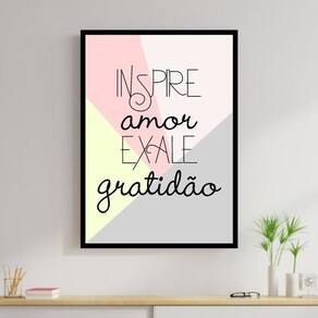 Quadro Inspire Amor, Exale Gratidão 33X24Cm - Com Vidro