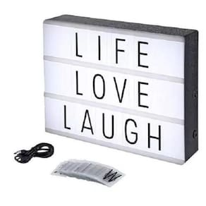 Letreiro Quadro Led Light Box Cinema 96 Letras Caracteres A4